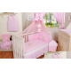 Conjunto de cama bebé  5 elementos urso estrela rosa 